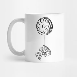 Astronaut hanging from the Moon Mug